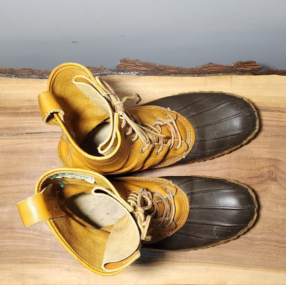 Vintage LL Bean Maine Hunting Shoes Tan & Brown – Size 9 GM - Picture 6 of 16